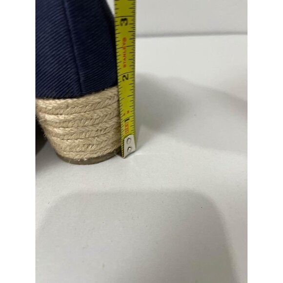 Life Stride sola wedge open toe fabric upper shoes navy blue size 7 - Picture 8 of 8